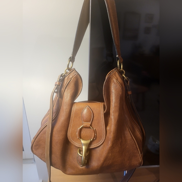 Massimo Dutti Handbags - Massimo Dutti Tan Leather Hobo Bag